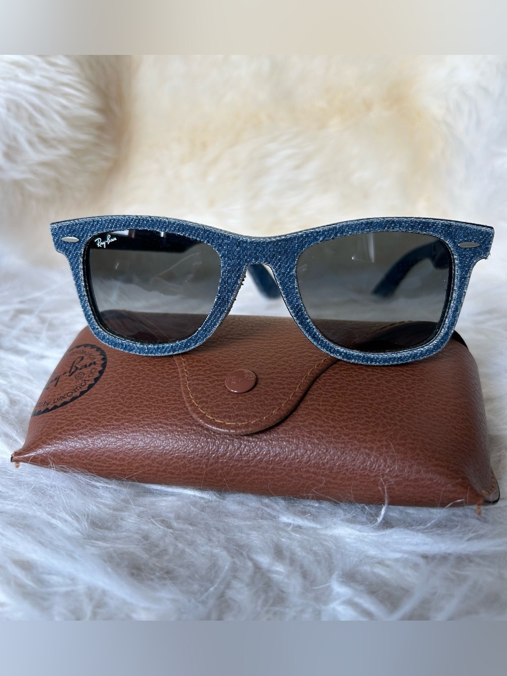 Ray-Ban Denim Look Wayfarer Sunglasses - Blue Frame, Black Lenses